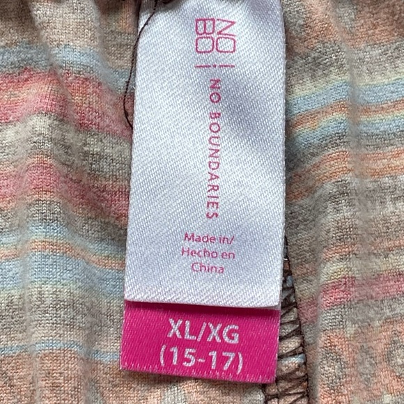 No Boundaries size Xl red orange yellow blue brown striped leggings - Picture 13 of 13